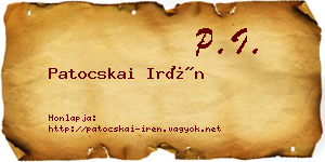 Patocskai Irén névjegykártya